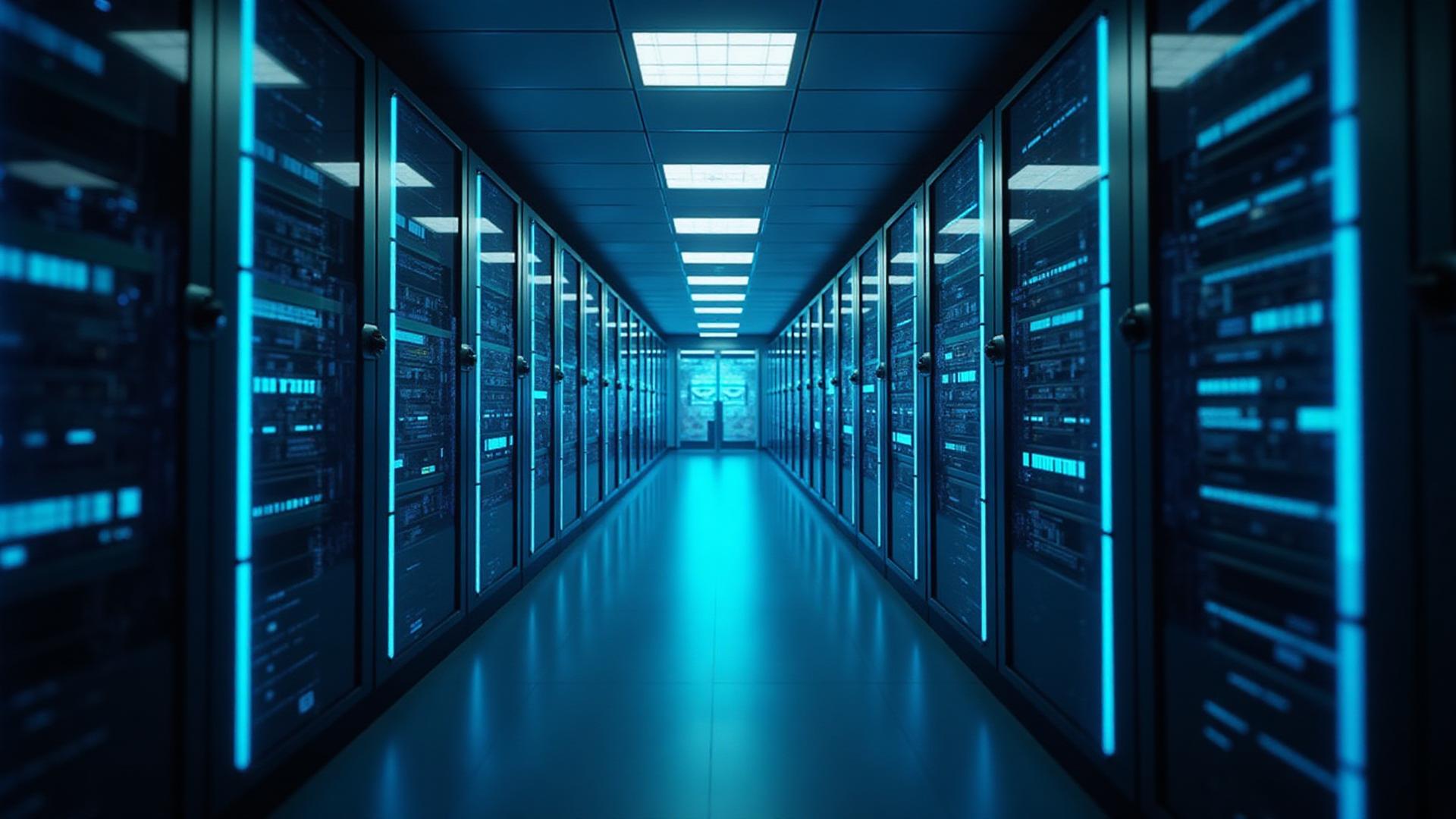 Data center moderno con visualizzazione cybersecurity - Delta Infor soluzioni IT