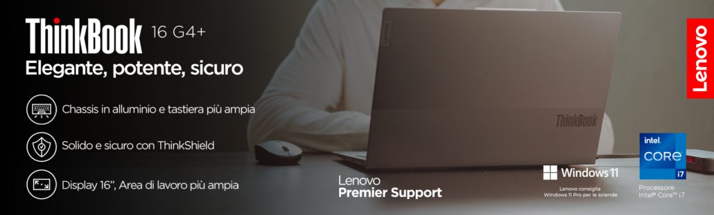 Lenovo ThinkBook 16 G4+ - Elegante, potente, sicuro